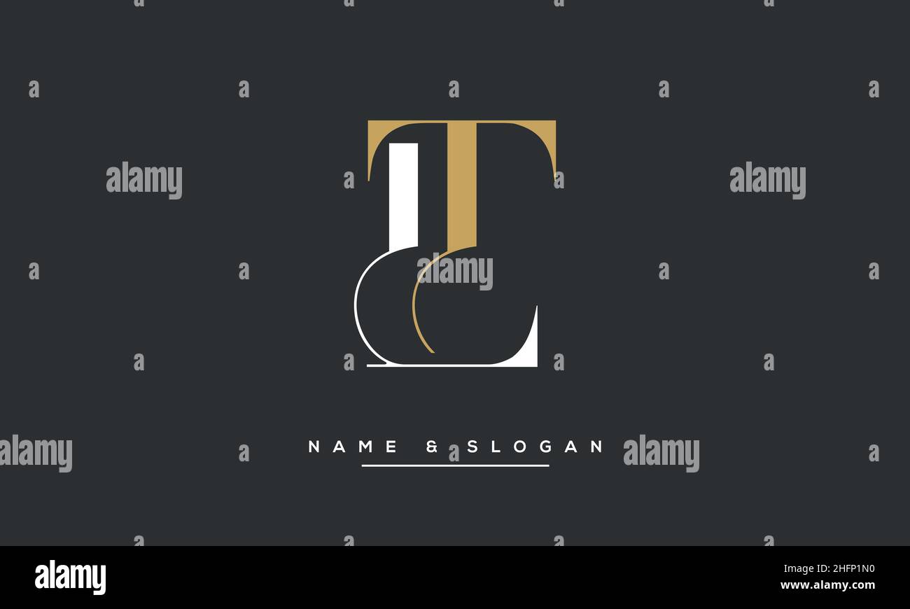 Lettre moderne abstraite LT, logo TL.Vecteur d'icône initial LT, TL minimal Illustration de Vecteur