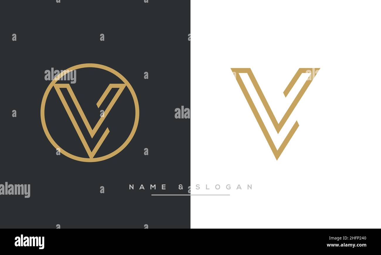 Lettre abstraite moderne LV, logo VL.Vecteur d'icône VG minimal, VL initial Illustration de Vecteur