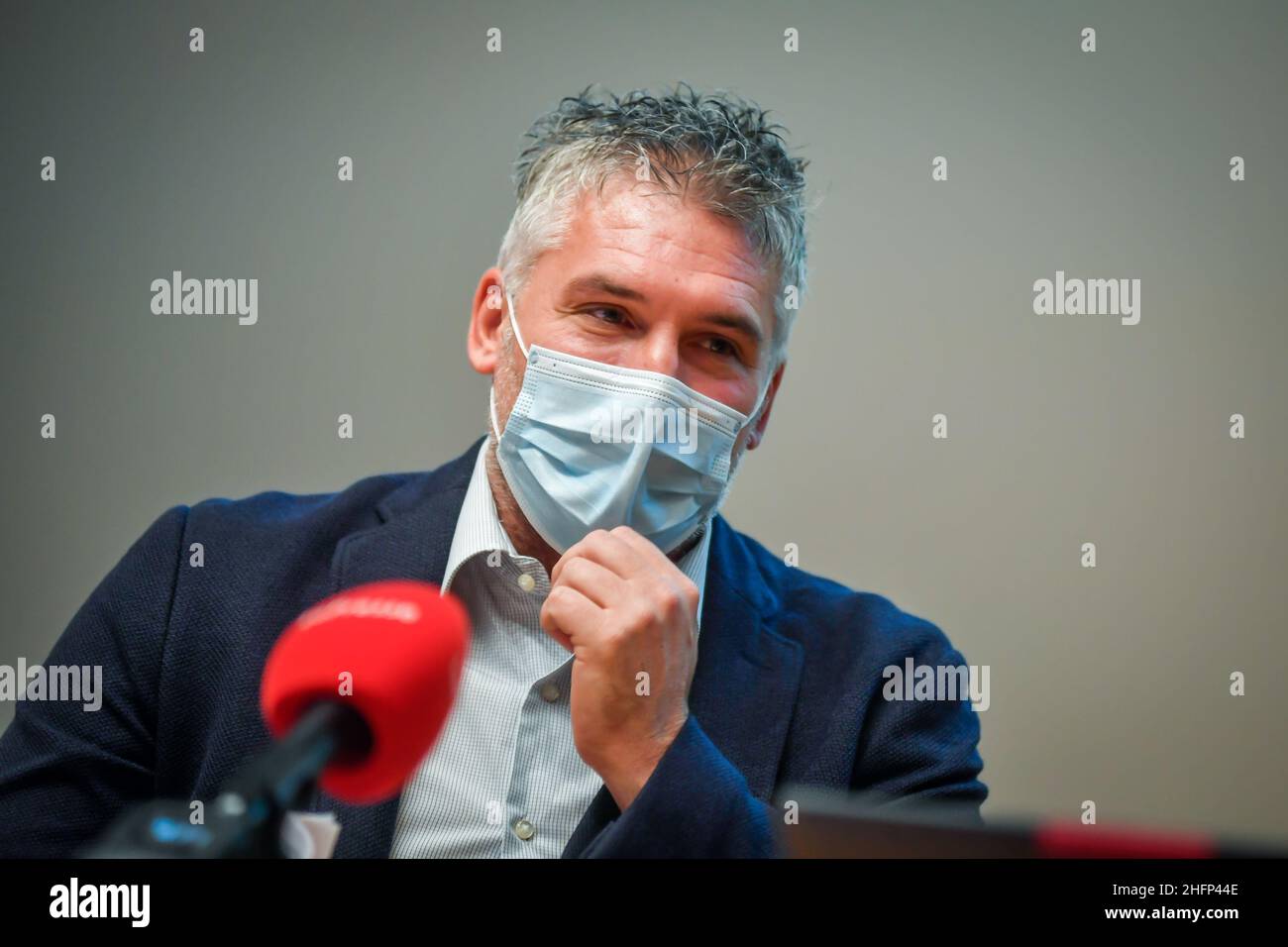 Claudio Furlan - Lapresse 28 septembre 2020 Milano (Italie) patient 1 de Codogno Mattia Maestri participe à la conférence de présentation du Congrès national "l'adhésion thérapeutique et agnostique à l'ère Covid-19" et des prix "femmes et Covid-19" Banque D'Images