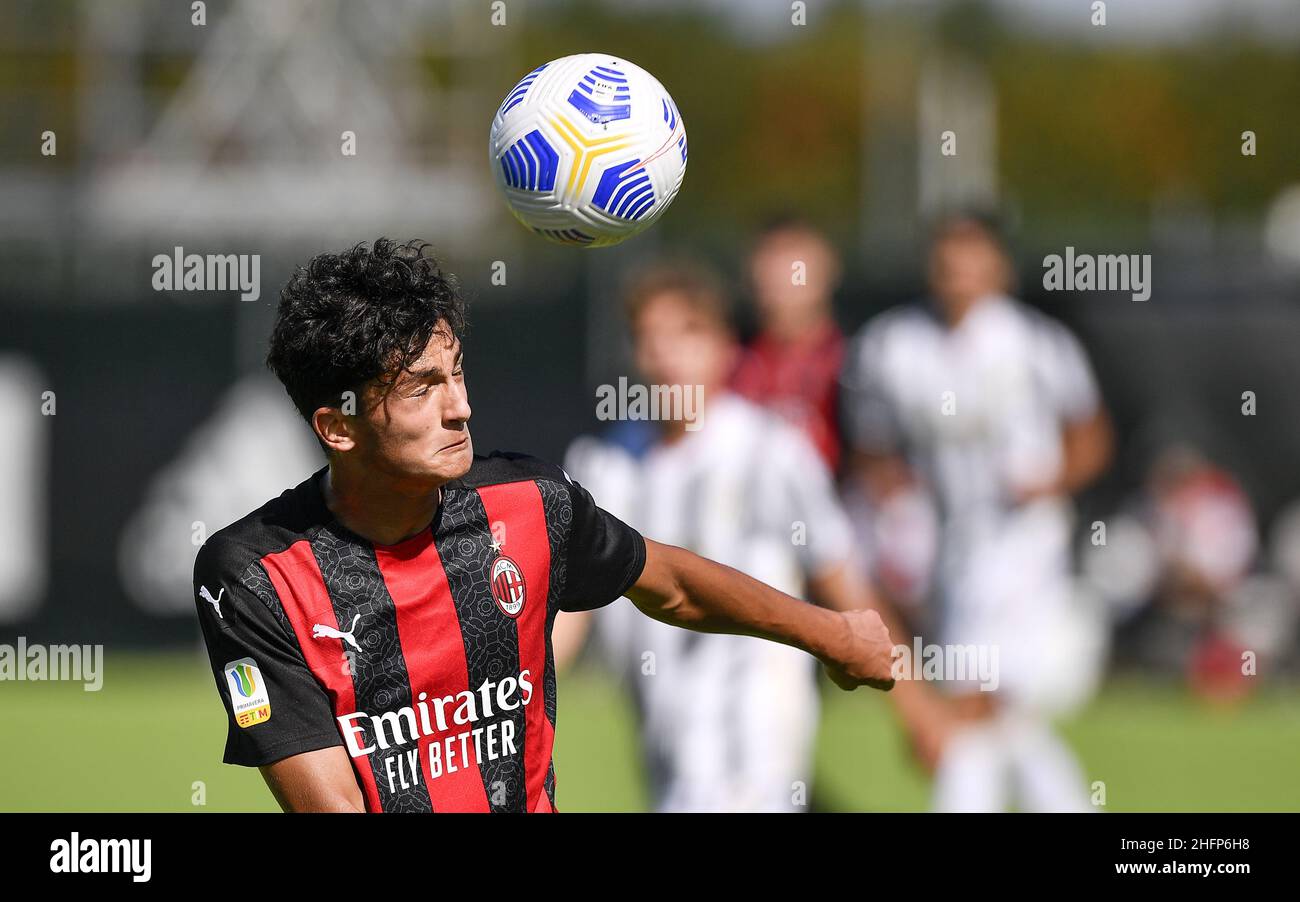 Lapresse/Nicol&#xf2; Campo 3 octobre 2020 Vinovo (Turin) (Italie) Sport - football Juventus FC U19 vs AC Milan U19 - Campionato Primavera 1 dans la photo: Enrico Di Gesu (Milan) Banque D'Images