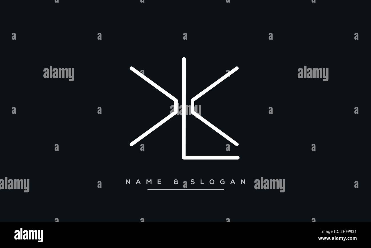 Lettre moderne abstraite LX, logo XL.Vecteur d'icône initial LX, XL minimal Illustration de Vecteur