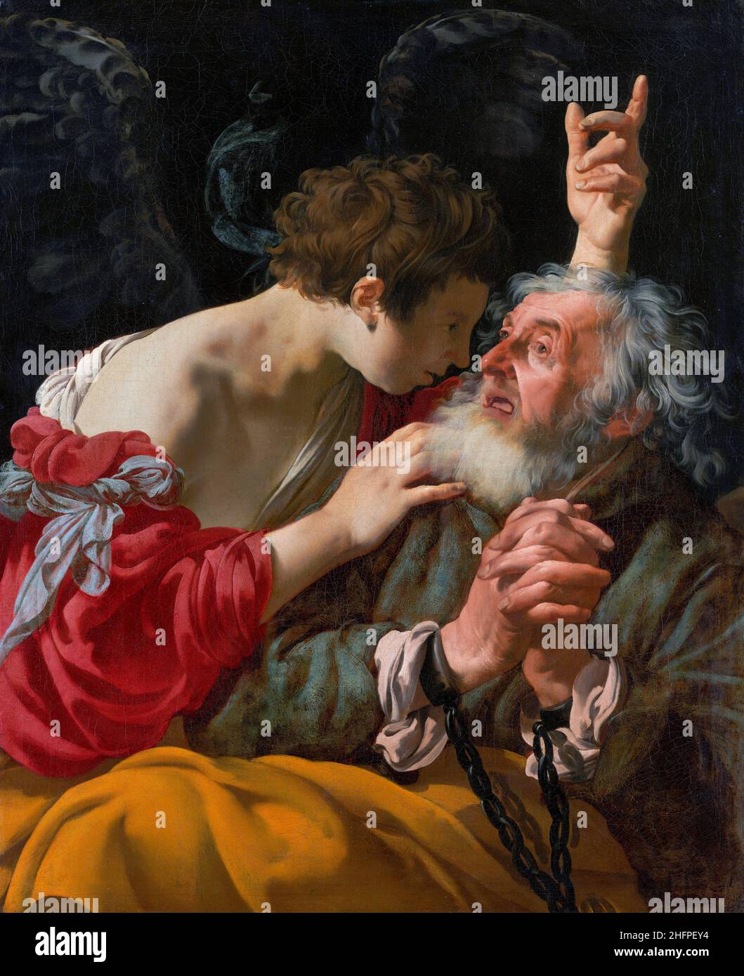 La libération de Pierre par Hendrick ter Brugghen (1588-1629), huile sur toile, 1624 Banque D'Images