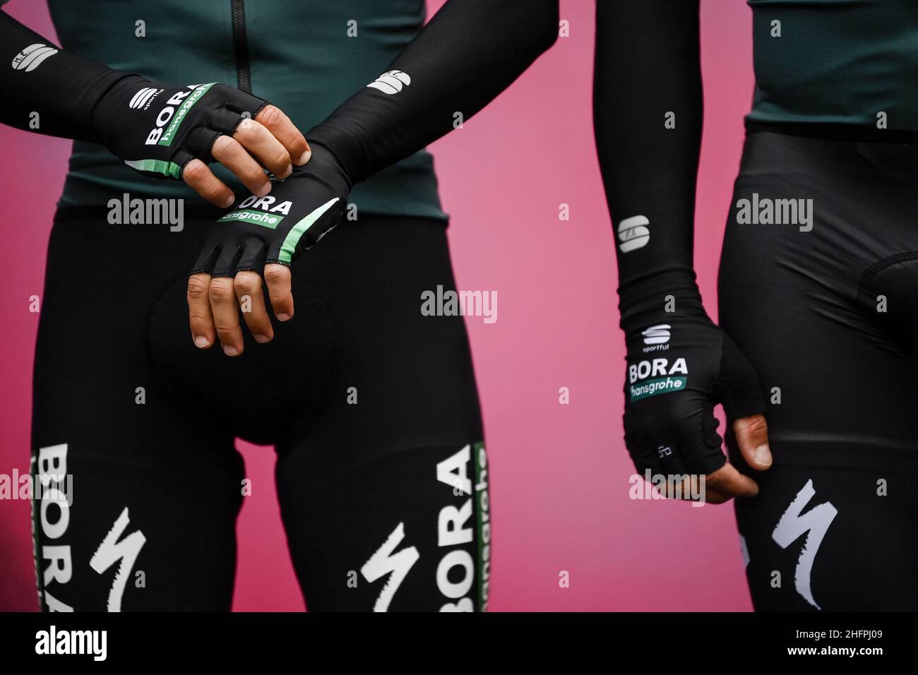 Marco Alpozzi/Lapresse 16 octobre 2020 Italie Sport Cycling Giro d'Italia 2020 - 103th Edition - Stage 13 - de Cervia à Monselice dans le pic: BORA - HANSGROHE détails Banque D'Images