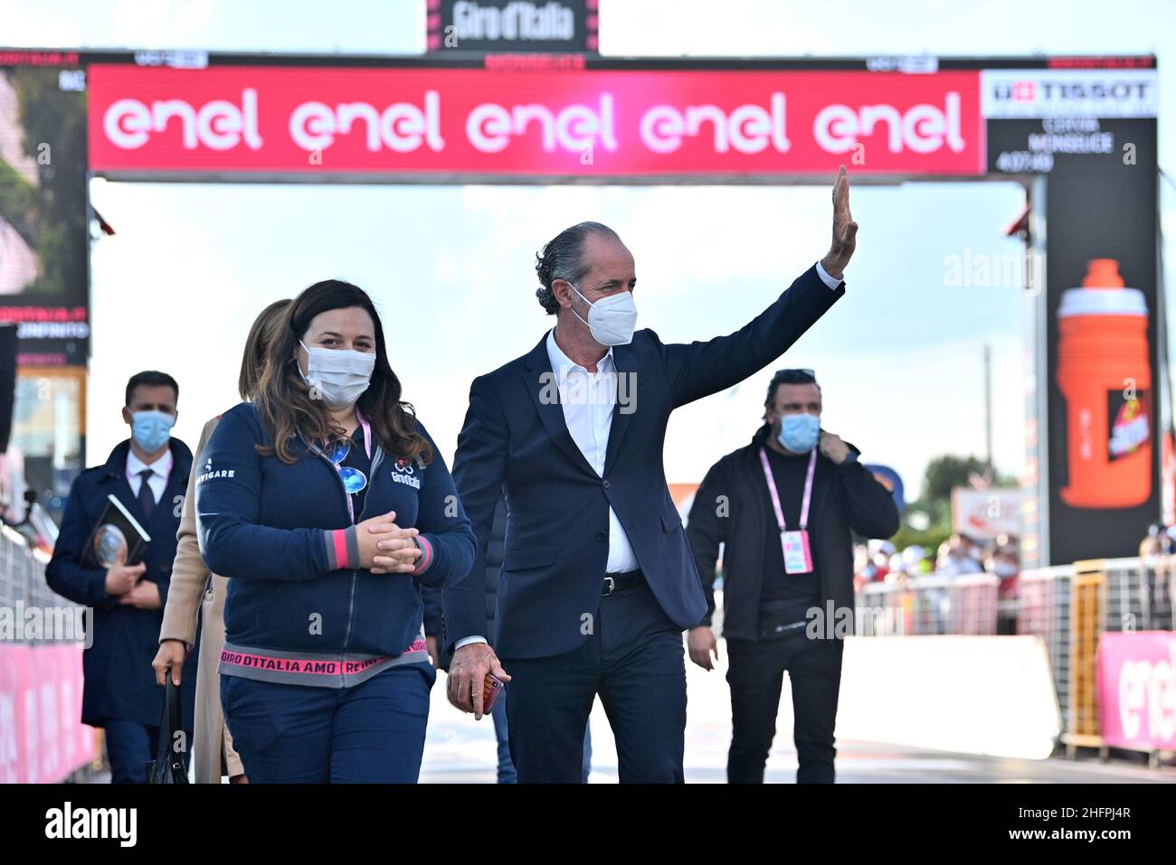 Massimo Paolone/Lapresse 16 octobre 2020 Italie Sport Cycling Giro d'Italia 2020 - 103th Edition - Stage 13 - de Cervia à Monselice dans le pic: Luca Zaia Banque D'Images