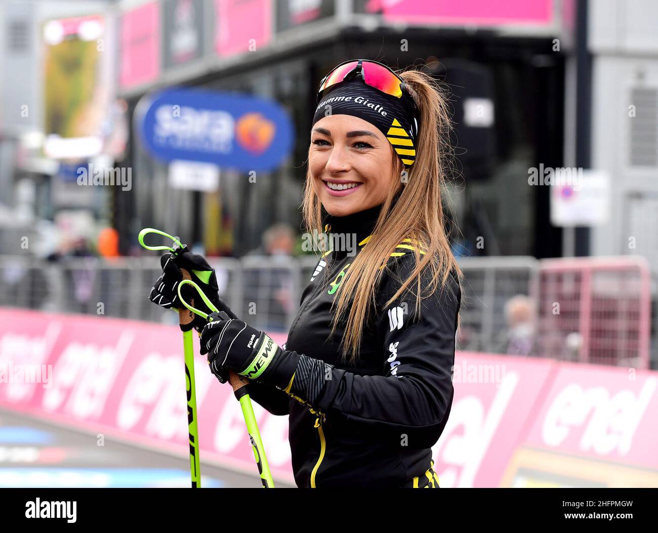 Jennifer Lorenzini/Lapresse 18 octobre 2020 Italie Sport Cycling Giro d'Italia 2020 - 103th Edition - Stage 15 - de la base aérienne de Rivolto à Piancavallo dans le pic: Dorothea Wierer Banque D'Images