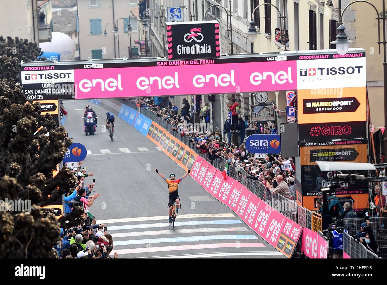 Jennifer Lorenzini/Lapresse 20 octobre 2020 Italie Sport Cycling Giro d'Italia 2020 - 103th Edition - Stage 16 - d'Udine à San Daniele del Friuli dans le pic: Jan Tratnik, vainqueur de la scène Banque D'Images