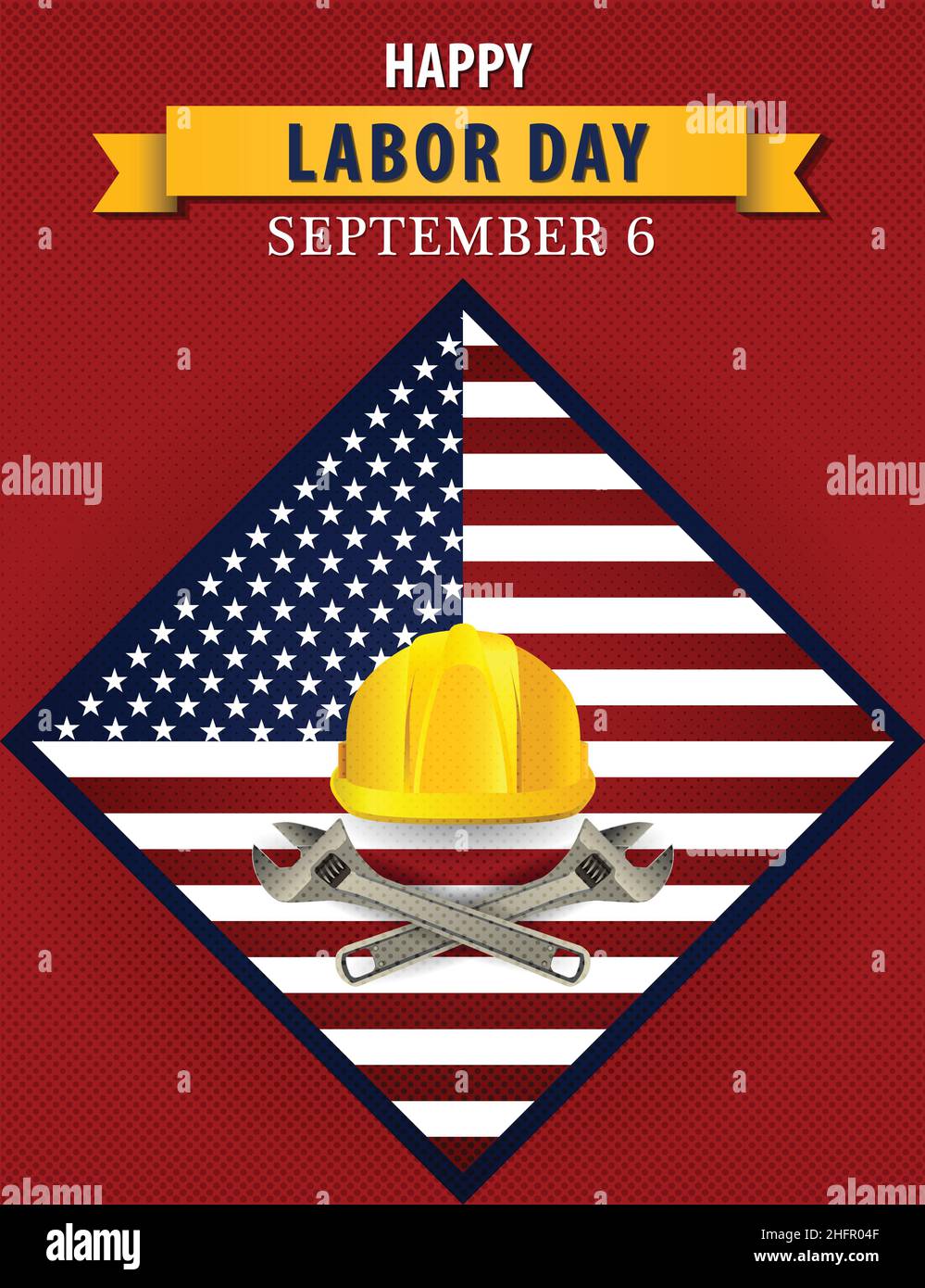Bonne fête du travail USA Illustration de l'affiche vectorielle septembre 6 célébration du lundi Illustration de Vecteur