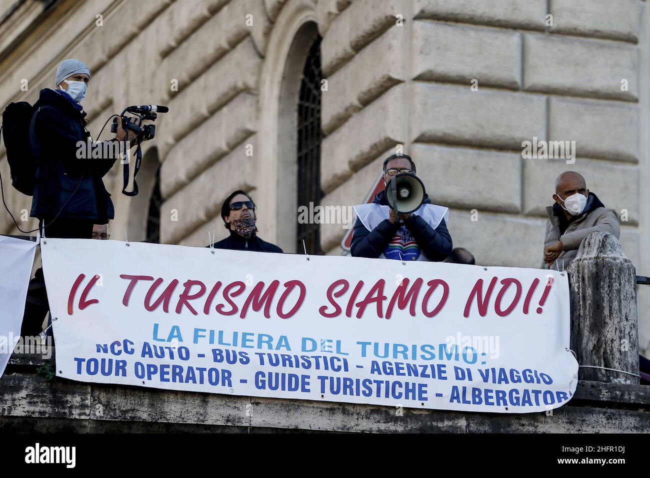 Cecilia Fabiano/Lapresse 28 octobre 2020 Roma (Italie) Actualités : démonstration de cabdrivers privés dans le pic : la démonstration dans la via Petroselli Banque D'Images