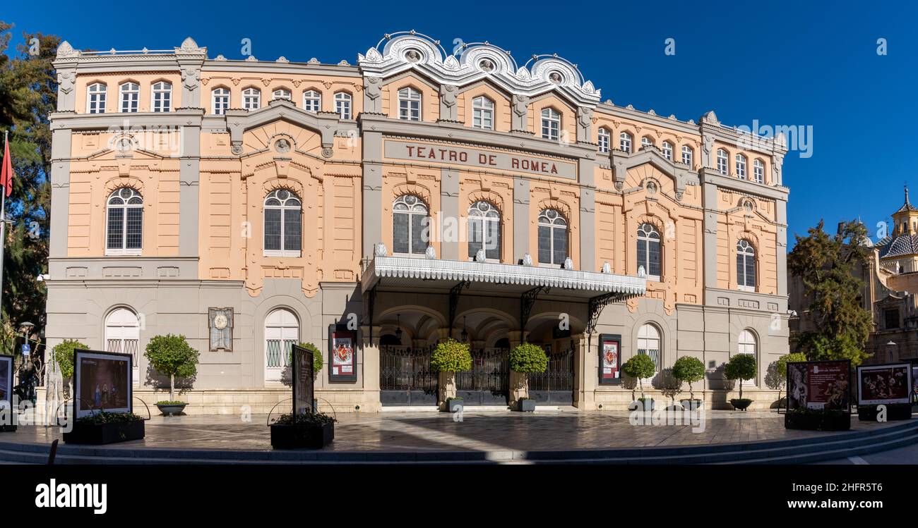 Murcia, Espagne - 27 décembre 2021 : vue sur le théâtre historique de Roméa dans la vieille ville de Murcia Banque D'Images