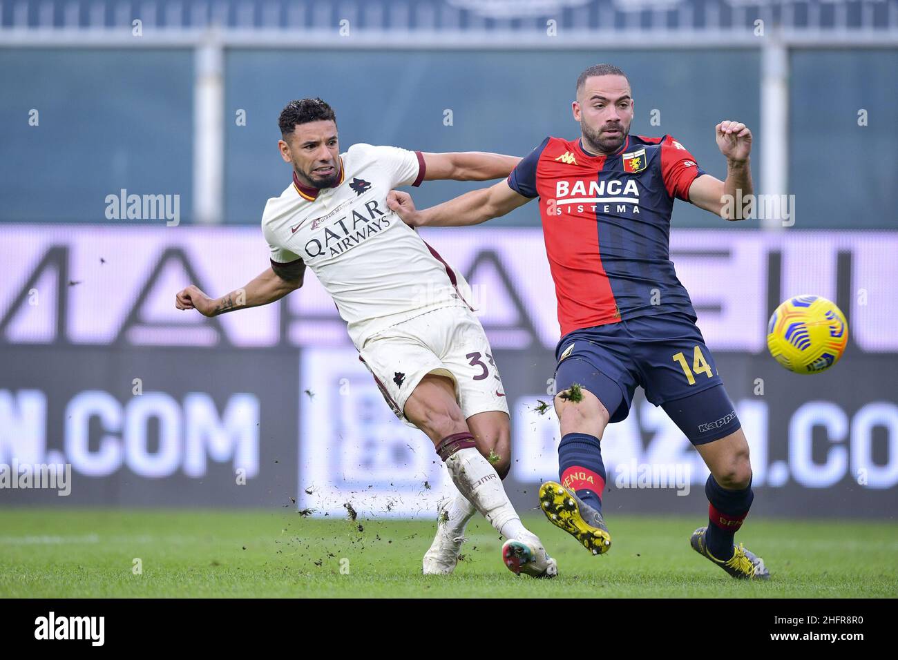 Fabio Rossi/AS Roma/Lapresse 08/11/2020 Genova (Italie) Sport Soccer Gênes-Roma Ligue italienne de football série A Tim 2020/2021 - Stadio Luigi Ferraris dans le pic: Bruno Peres Banque D'Images