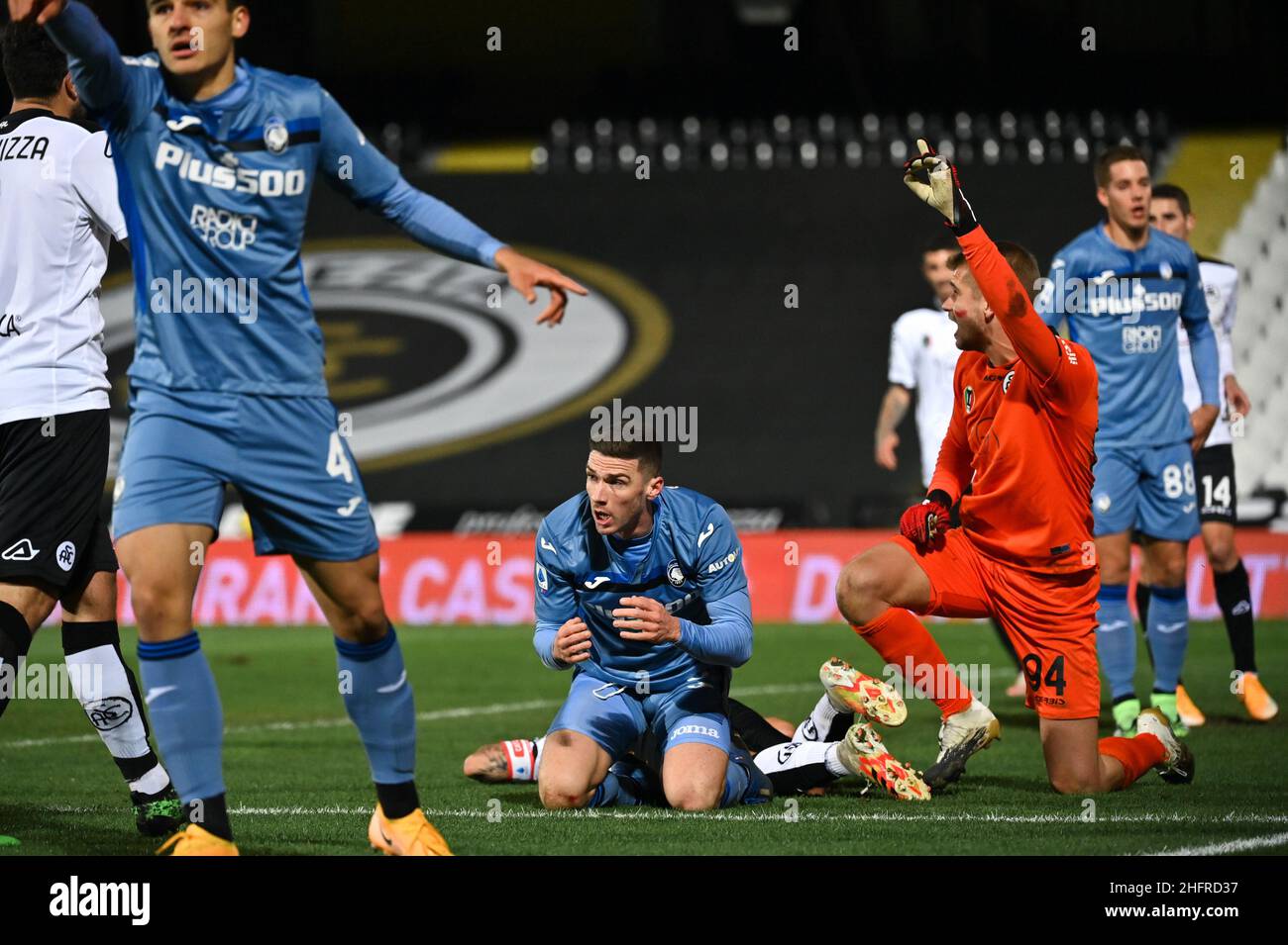 Massimo Paolone/Lapresse 21 novembre 2020 Cesena, Italie football sport Spezia vs Atalanta - Championnat italien de football League A TIM 2020/2021 - Dino Manuzzi stade dans le pic: Robin Gosens (Atalanta Bergamasca Calcio) est désespéré Banque D'Images