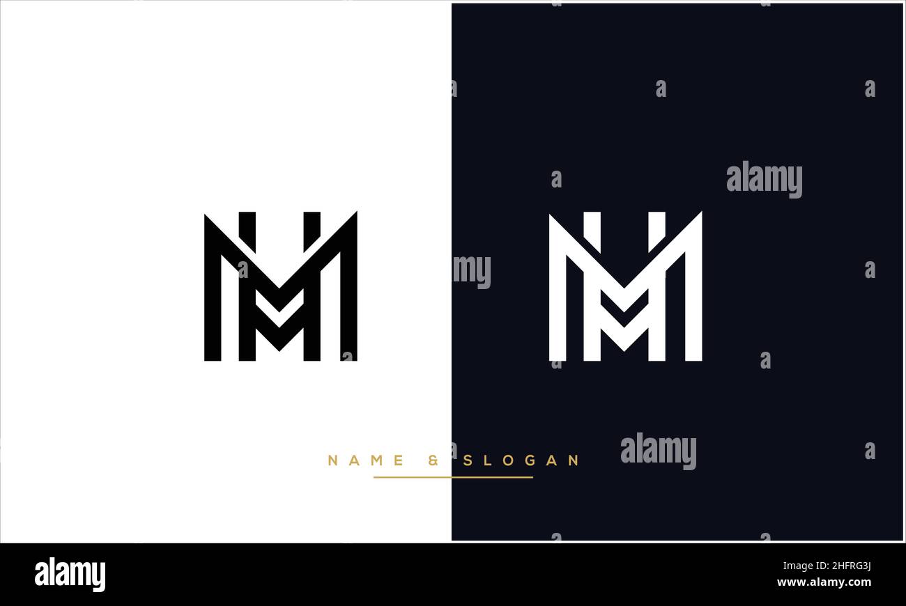 MH, HM lettres abstraites monogramme de logo Illustration de Vecteur