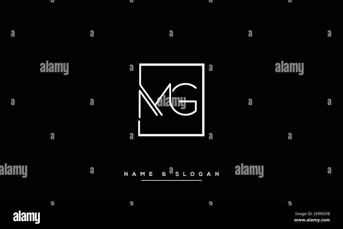 MG, GM lettres abstraites monogramme de logo Illustration de Vecteur