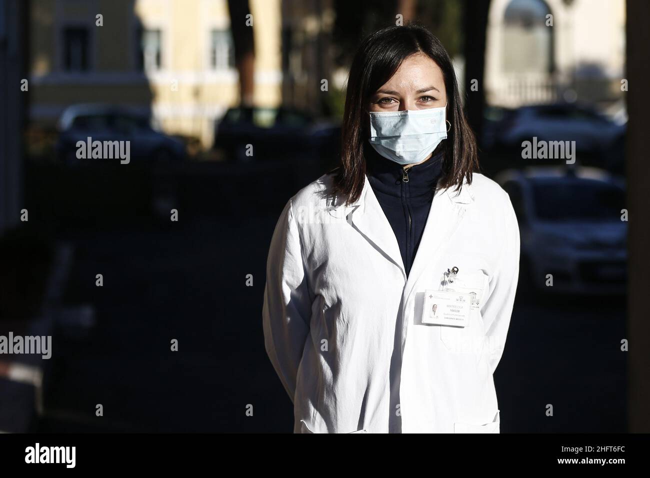 Cecilia Fabiano/Lapresse 27 décembre 2020 Roma (Italie) Actualités: Journée du vaccin au L&#x2019;Institut azzardo Spallanzani , les cinq premiers médecins vaccinés au pic : Alessandra Vergori Banque D'Images