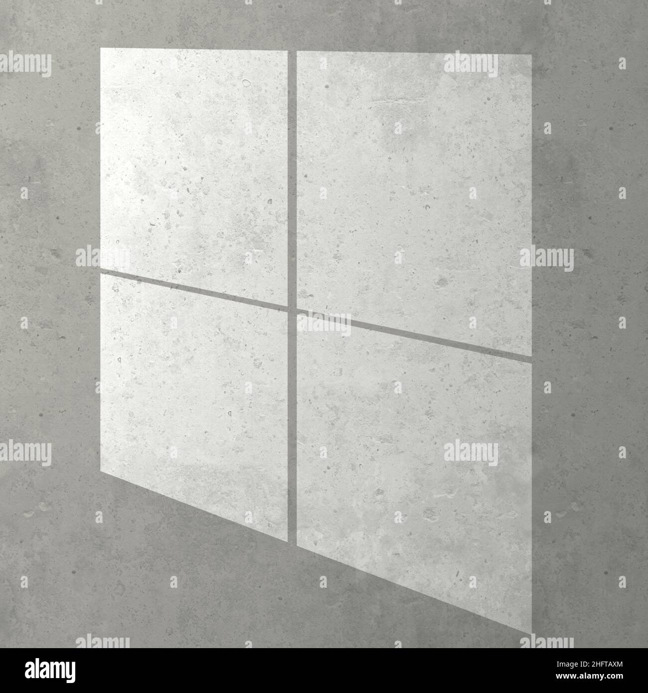 La lumière d'une fenêtre sur un mur gris.La lumière du soleil dans la pièce 3D illustration.Ombre floue abstraite sur le mur à partir de la fenêtre. Banque D'Images