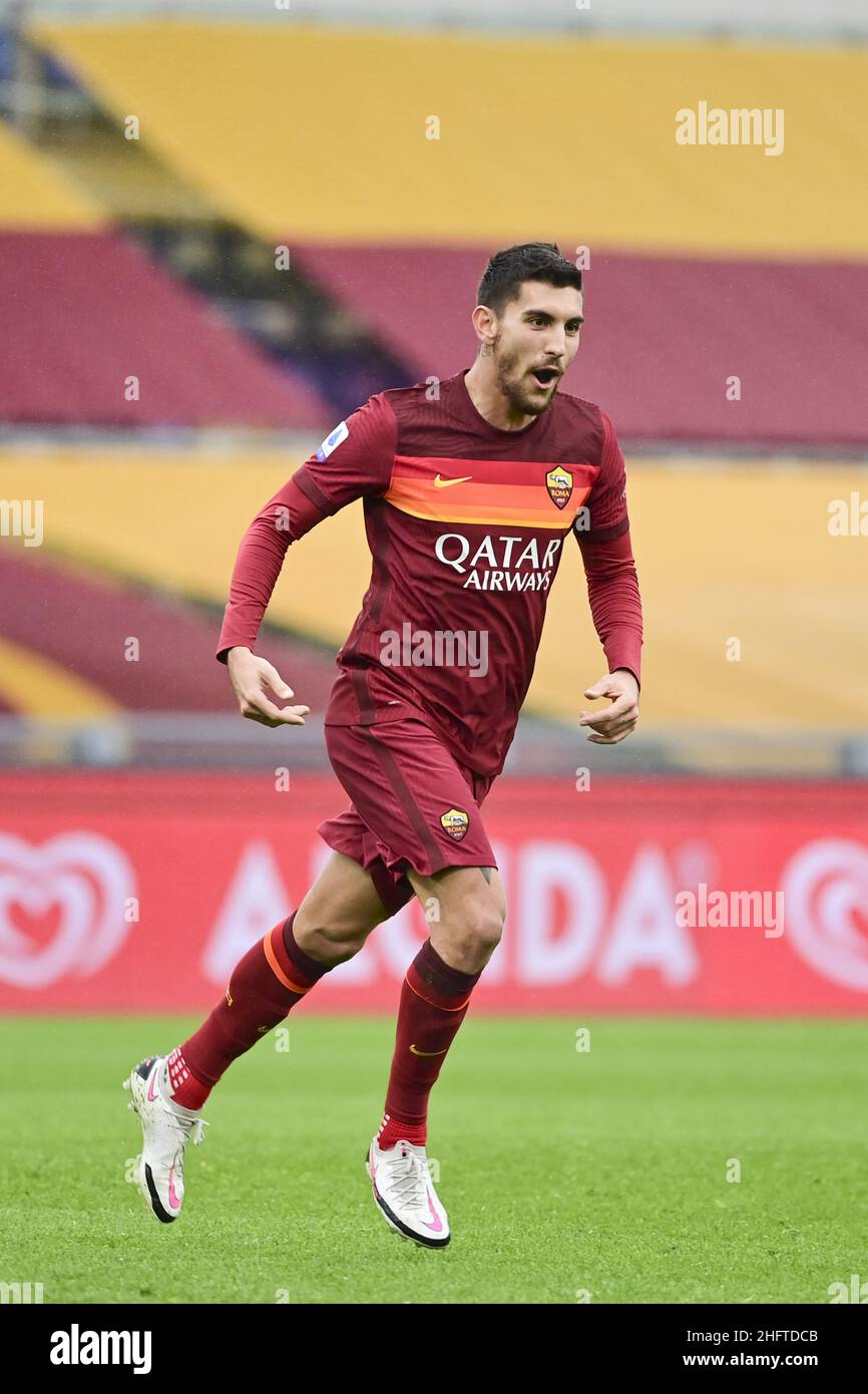 Luciano Rossi/ AS Roma/ Lapresse 10/01/2021 Rome (Italie) Sport Soccer AS Roma - Inter football Championship League A Tim 2020 2021 Stade Olimpico de Rome dans le pic: Lorenzo Pellegini Banque D'Images