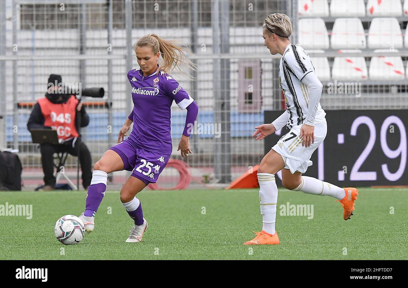 Lapresse - Tano Pecoraro 10 janvier 2021 ville Chiavari - (Italie) Sport Soccer Juventus vs Fiorentina Super Cup final pour femmes 2020/2021 - "Comunale de Chiavari" Stade dans le pic: Thogersen Banque D'Images