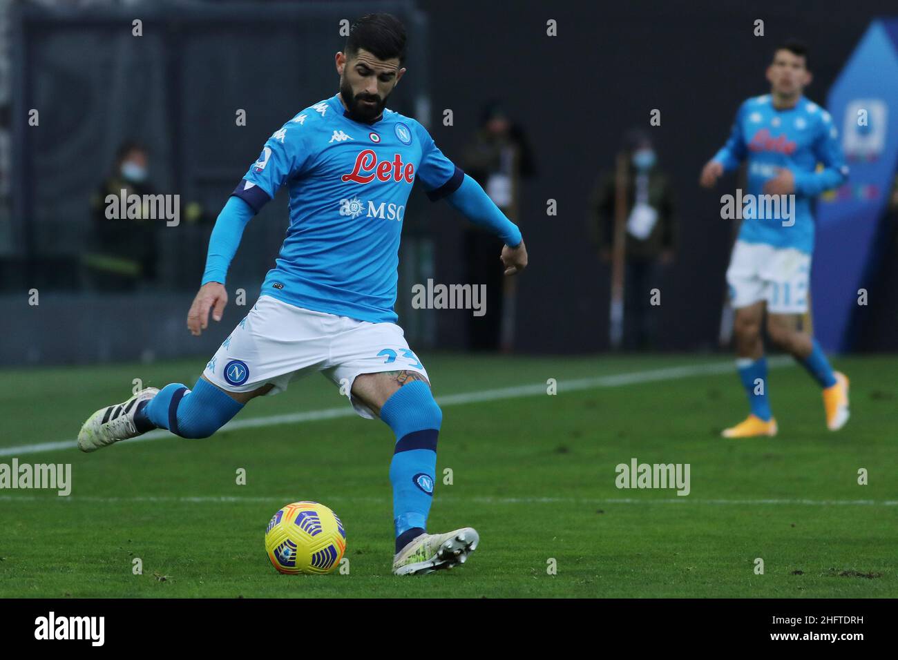 Andrea Bressanutti/Lapresse 10 janvier 2021 Udine, Italie football sportif Udinese vs Napoli - Italien football Championship League A Tim 2020/2021 - Dacia Arena Stadium in the pic: Hysaj elseid Banque D'Images