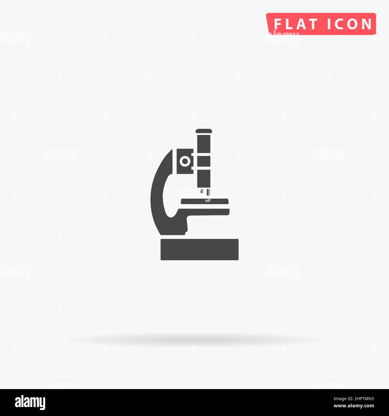 Icône de vecteur plat du microscope.Illustrations dessinées à la main. Illustration de Vecteur