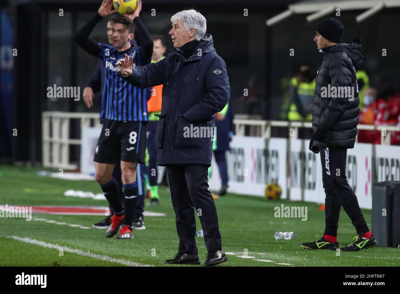 Stefano Nicoli/Lapresse 27-01-2021 Sport Soccer Atalanta vs Lazio Coppa Italia Tim 2020/2021 Gewiss Stadium dans le Picture Gian Piero Gasperini Banque D'Images