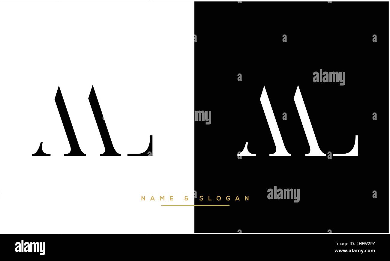 ML, LM lettres abstraites logo monogramme Illustration de Vecteur
