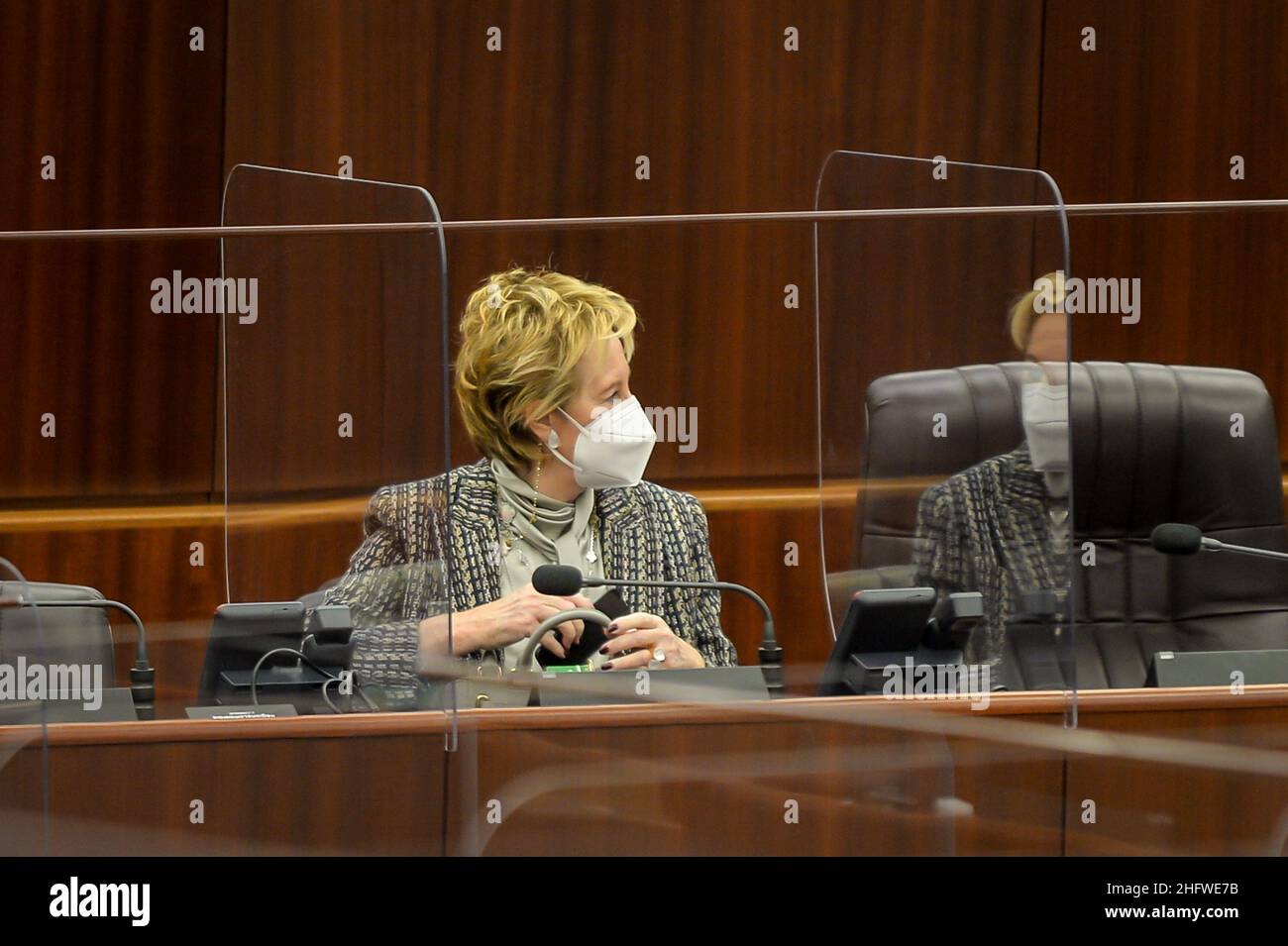 Lapresse - Claudio Furlan 2 mars 2021 Monza (Italie)Actualités Letizia Moratti au Conseil régional de Lombardie en photo: Letizia Moratti Banque D'Images