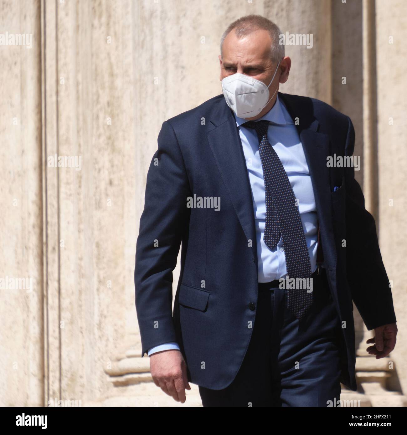 Mauro Scrobogna /Lapresse 25 mars 2021 Rome, Italie Actualités Montecitorio - Chef de police sur la photo: Le Chef de police Lamberto Giannini lors d'une visite officielle à la Chambre des députés Banque D'Images