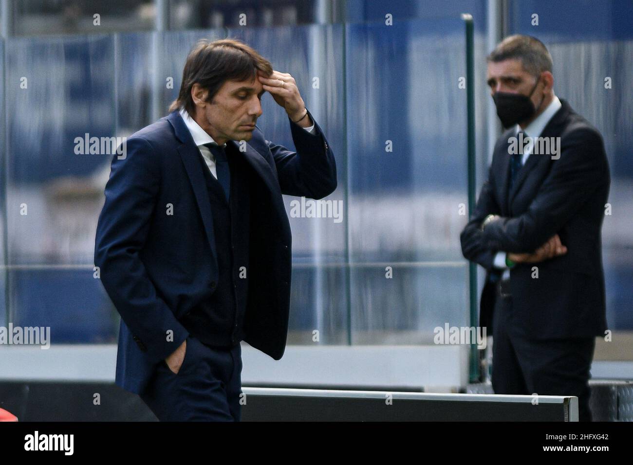 Foto Piero Cruciatti / Lapresse 25/04/21 - Milano, Italia Sport, Calcio Inter contre Hellas Verona - Campionato italiano di calcio série A TIM 2020-2021 - San Siro Nella foto:Antonio Conte Foto Piero Cruciatti / Lapresse 25/04/21 - Milan, Italie Sport, Soccer Inter vs Hellas Verona - Ligue italienne de Championnat de football A Tim 2020 2021 sur la photo: Antonio Conte Banque D'Images