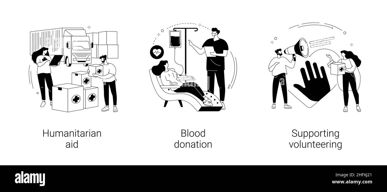 Aide communautaire illustrations vectorielles de concept abstraites. Illustration de Vecteur