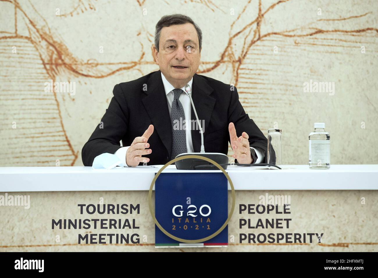 Roberto Monaldo / Lapresse 04-05-2021 Rome (Italie) G20 Tourisme - Conférence de presse sur le pic Mario Draghi Banque D'Images