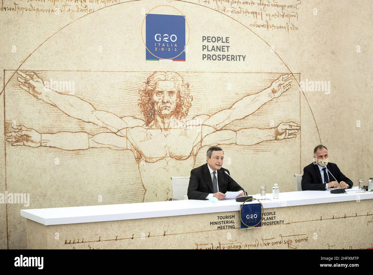 Roberto Monaldo / Lapresse 04-05-2021 Rome (Italie) G20 Tourisme - Conférence de presse sur le pic Mario Draghi Banque D'Images
