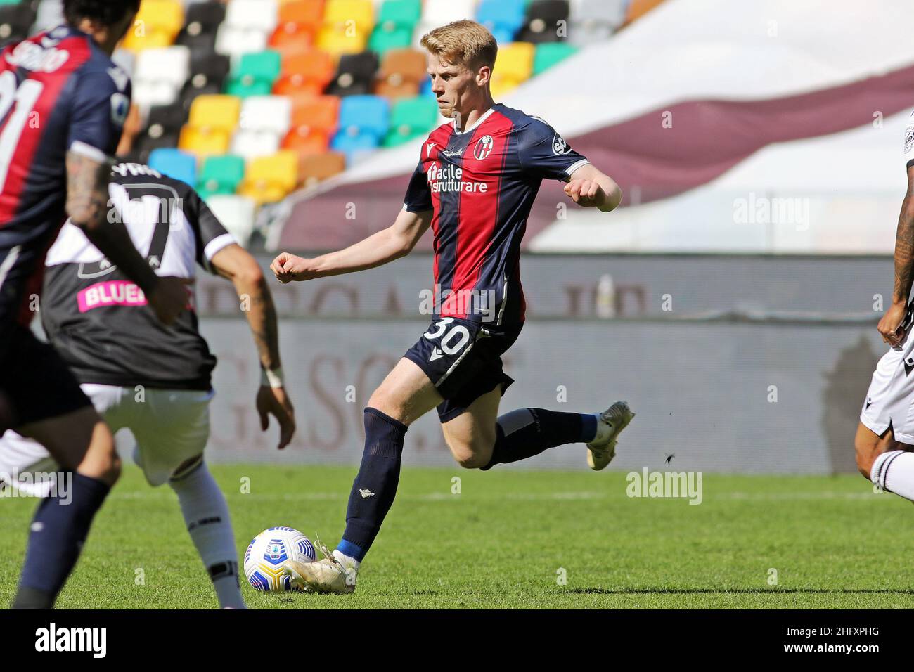 Andrea Bressanutti/Lapresse 08 mai 2021 Udine, Italie football Udinese vs Bologna - Ligue italienne de football A Tim 2020/2021 - Stade Dacia Arena dans le pic: Jerdy schouten Banque D'Images