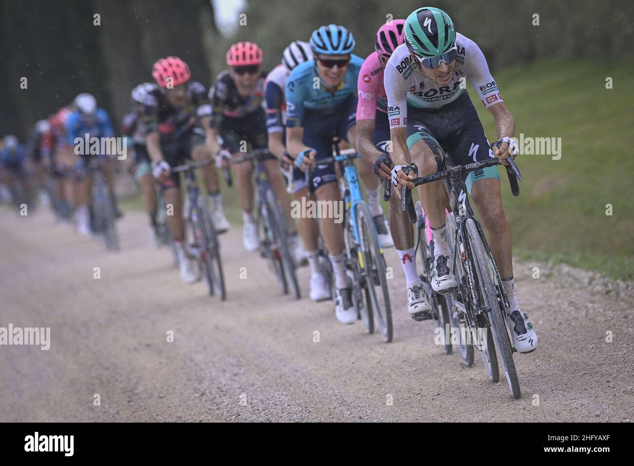 Fabio Ferrari/Lapresse 19 mai 2021 Italie Sport Cycling Giro d'Italia 2021 - 104th Edition - Stage 11 - de Pérouse à Montalcino dans le pic: BUCHMANN Emanuel (GER) (BORA - HANSGROHE) Banque D'Images