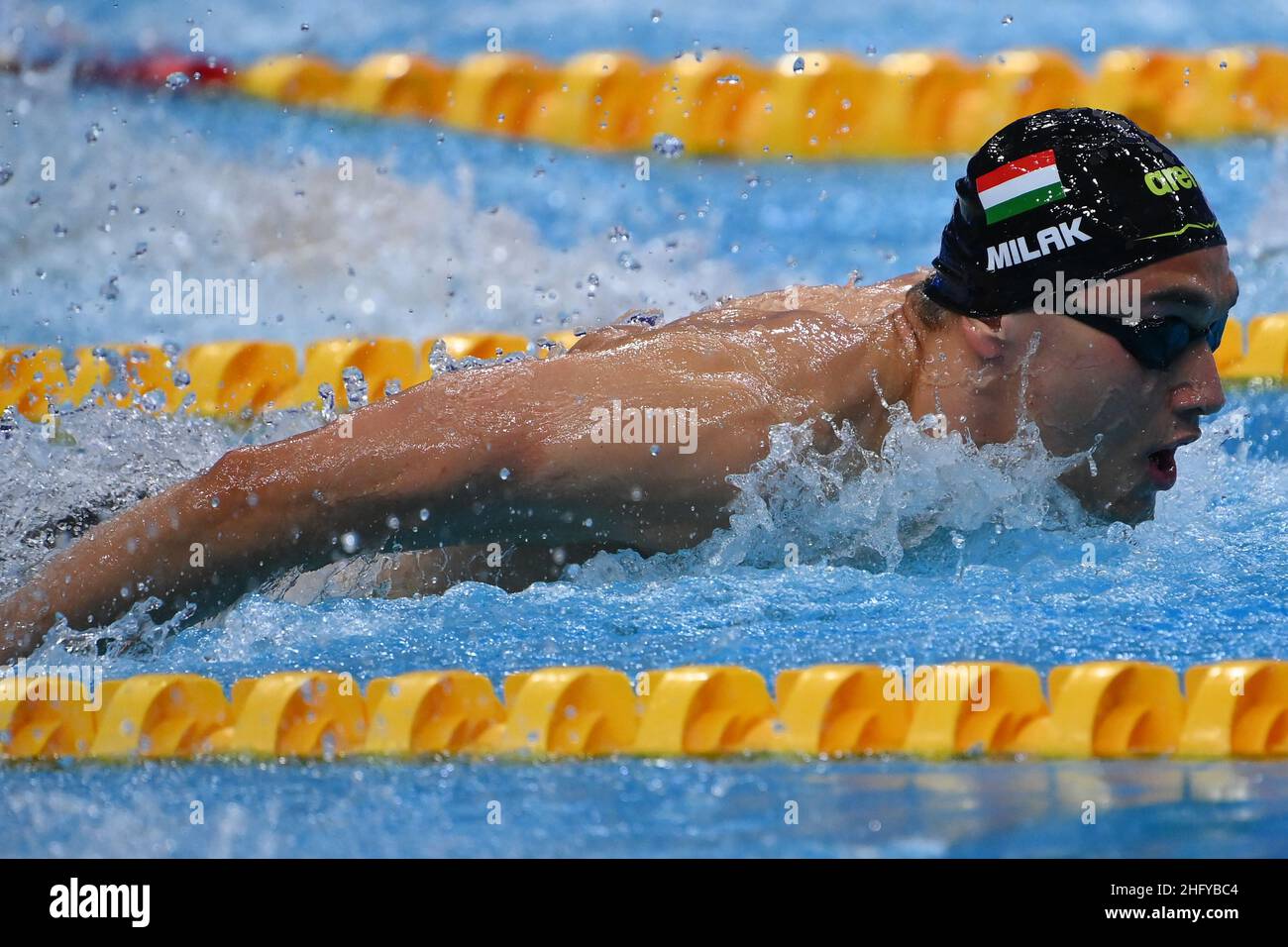 Foto Alfredo Falcone - Lapresse 19 maggio 2021 Budapest, Ungheria sport 35esima edizione Campionati europei di nuoto. nella foto:Kristof Milak photo Alfredo Falcone - Lapresse 18 mai 2021 Budapest, Hongrie sport 35th édition de la natation européenne Open in the pic:Kristof Milak Banque D'Images