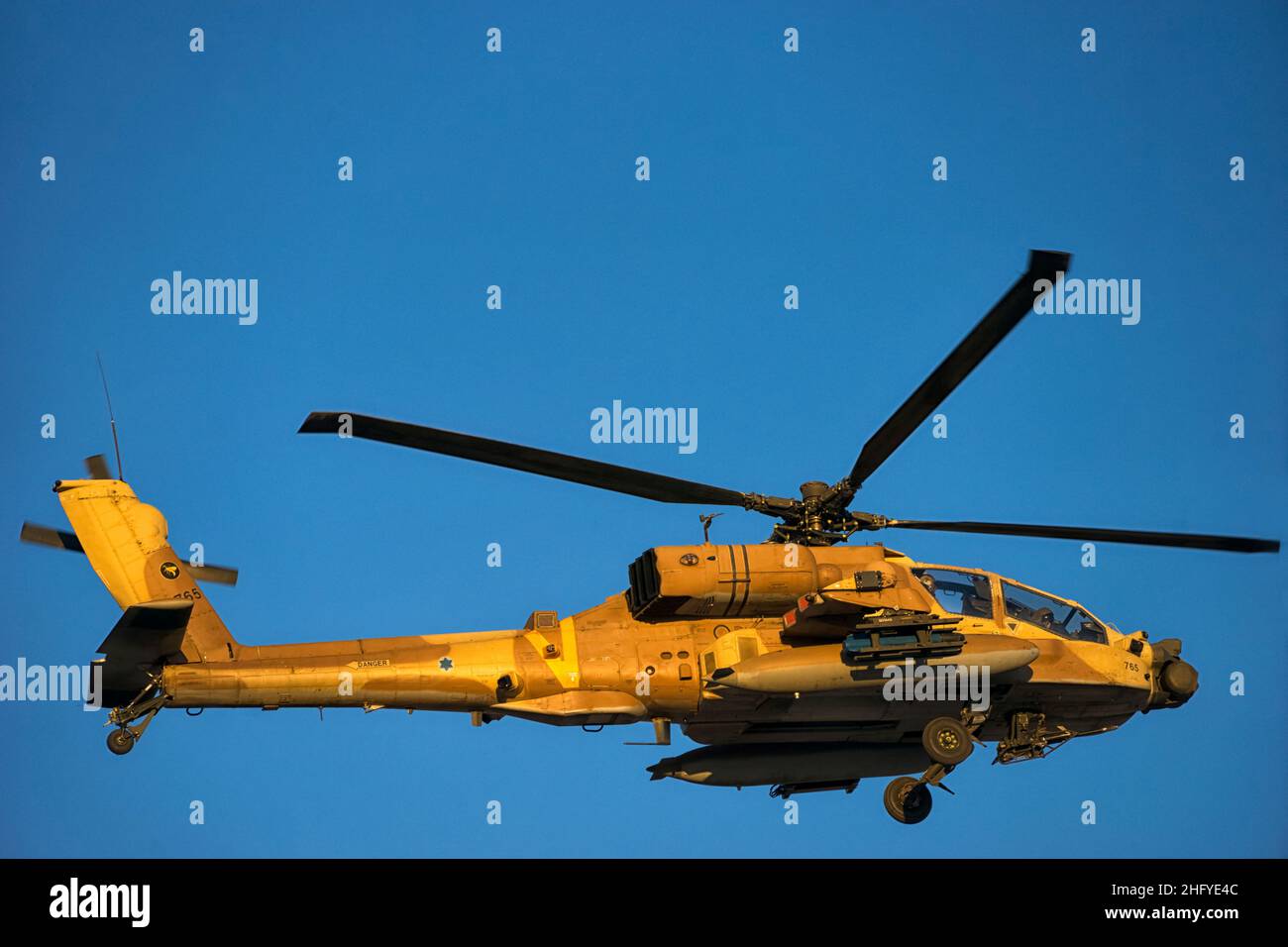 AH-64 Apache attaque hélicoptère de l'armée de l'air israélienne Banque D'Images