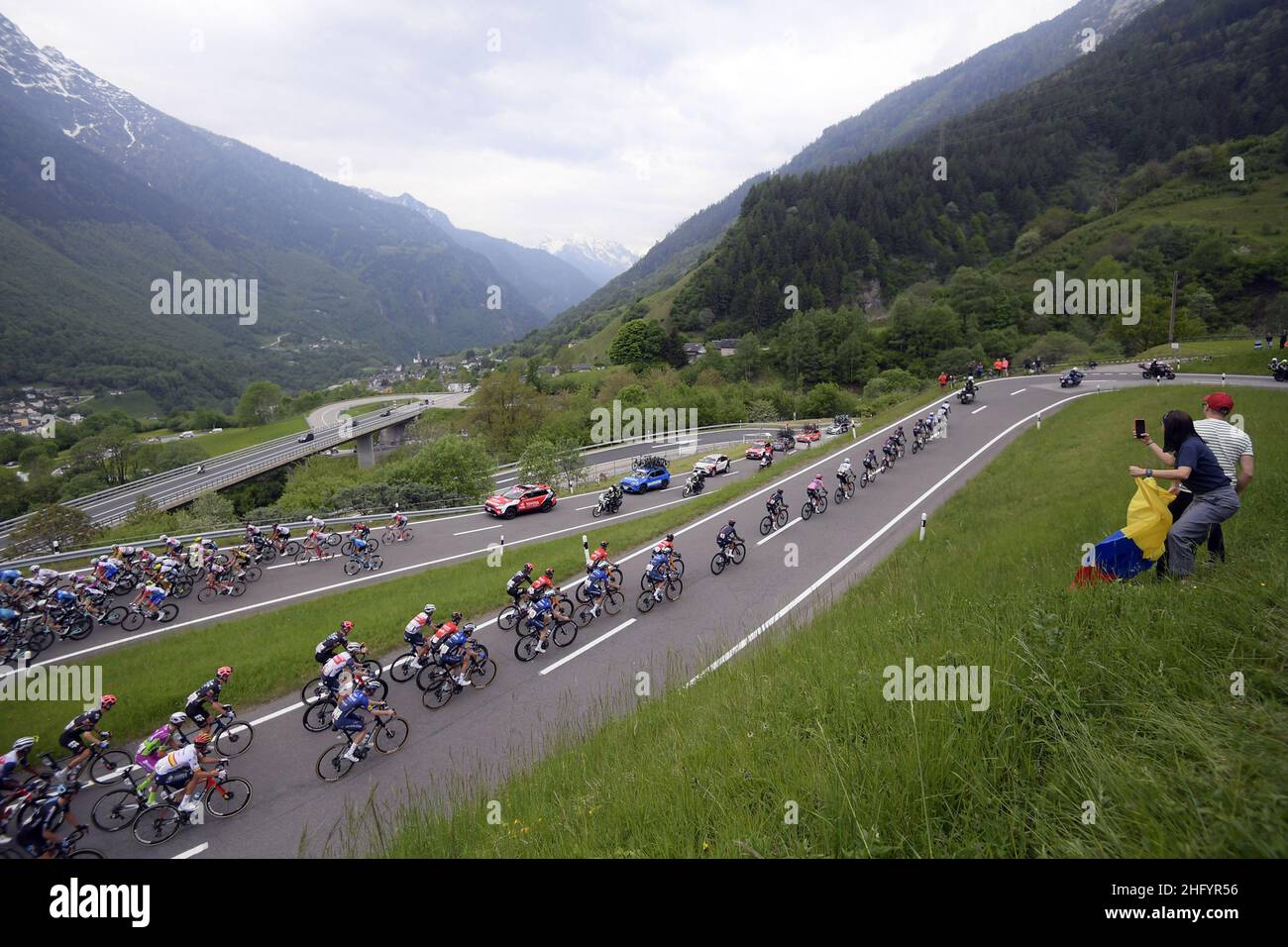Fabio Ferrari/Lapresse 29 mai 2021 Italie Sport Cycling Giro d'Italia 2021 - 104th Edition - Stage 20 - de Verbania à Valle Spluga Alpe Motta dans le pic: Pendant la course Banque D'Images