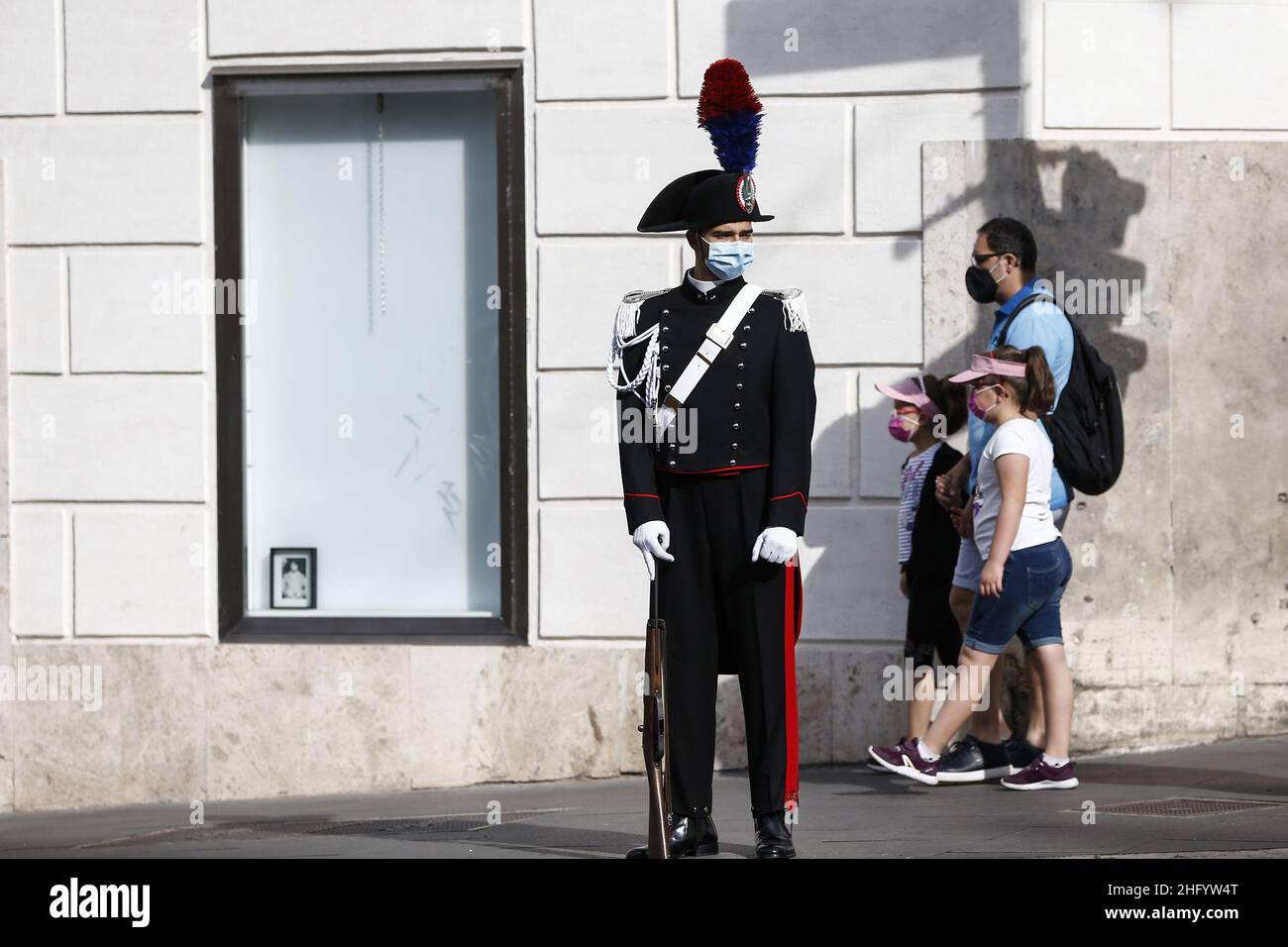 Cecilia Fabiano/ Lapresse 02 juin 2021 Roma (Italie) Actualités République Journée dans le pic: Carabinieri en uniforme Banque D'Images