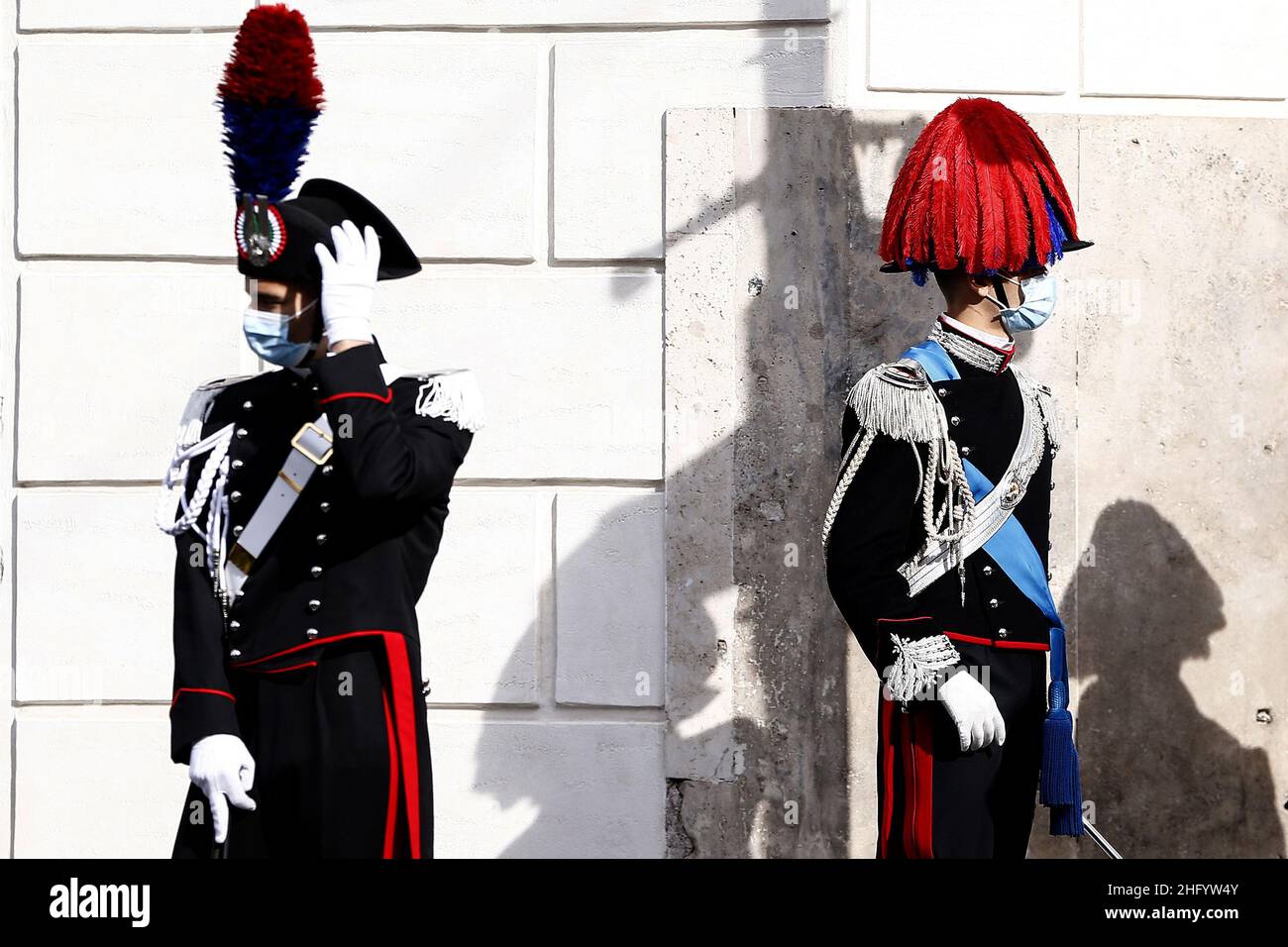 Cecilia Fabiano/ Lapresse 02 juin 2021 Roma (Italie) Actualités République Journée dans le pic: Carabinieri en uniforme Banque D'Images