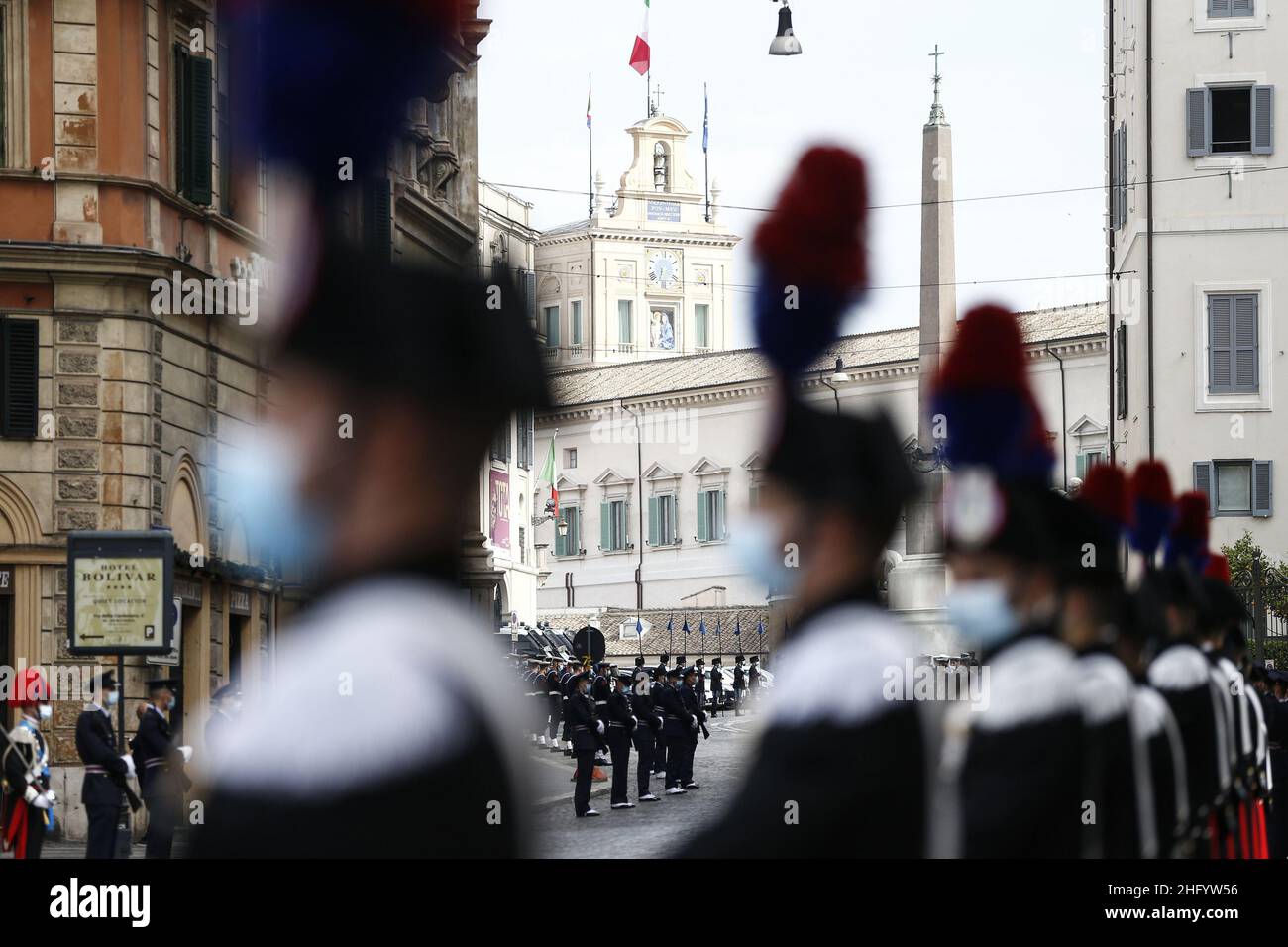 Cecilia Fabiano/ Lapresse 02 juin 2021 Roma (Italie) Actualités République Journée dans le pic: Carabinieri en uniforme Banque D'Images