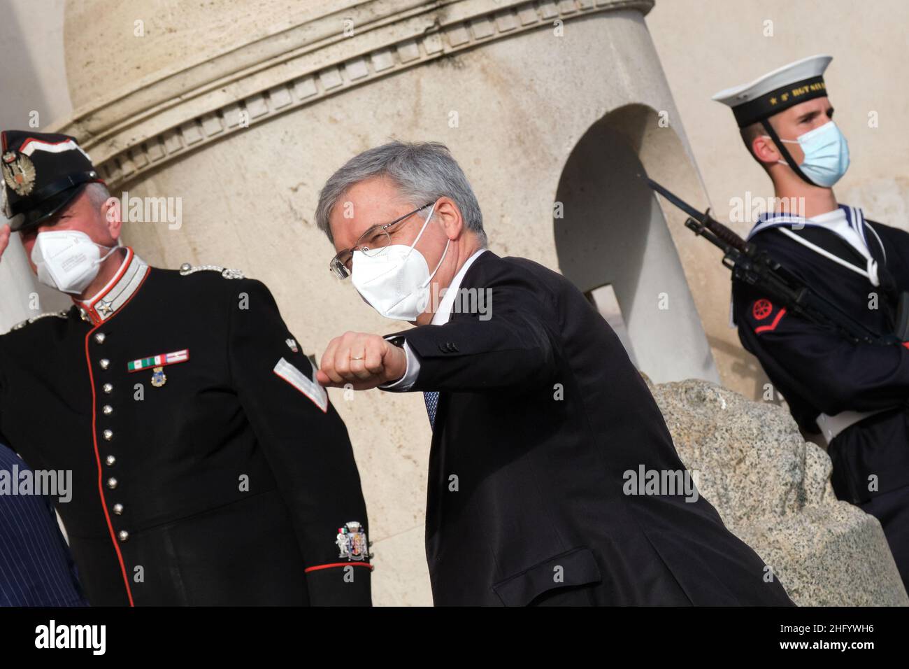 Mauro Scrobogna /Lapresse 02 juin 2021 et#xA0; Rome, Italie cérémonie du concert politique au Quirinale pour la Journée de la République en photo :la ministre de l'économie et des Finances Daniele Franco Banque D'Images