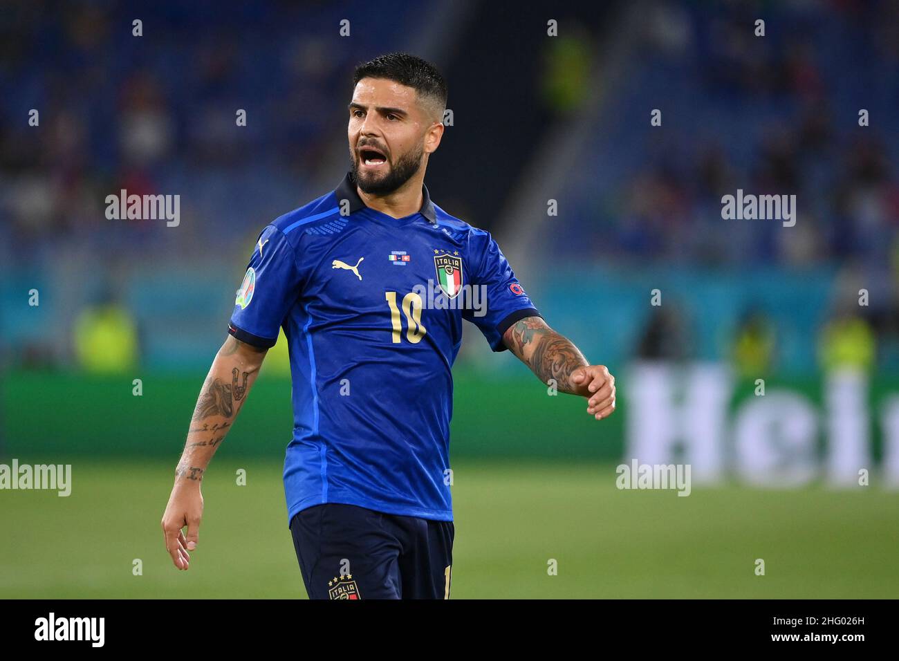 Alfredo Falcone - Lapresse 16/06/2021 Roma (Italie) Sport Soccer Italie - Suisse Championnat d'Europe de football - Olimpico Stade de Roma dans le pic: lorenzo insigne Banque D'Images