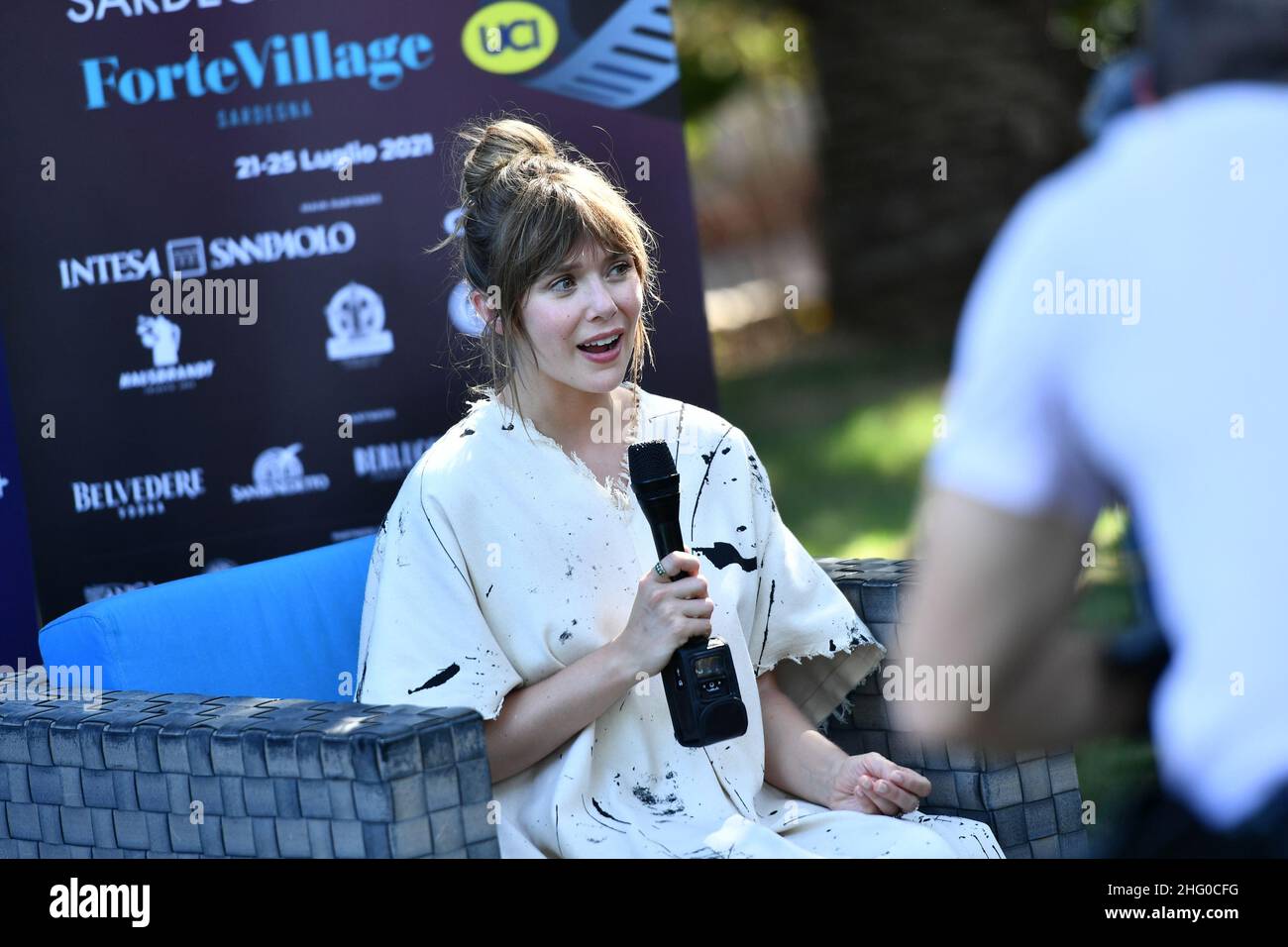 Matteo Rasero/Lapresse 22 juillet 2020 - Santa Margherita di Pula, Italie film de divertissement Italie Festival de la Sardaigne 2021 - édition 4th Photocall Elizabeth Olsen dans le cadre de la photo: Elizabeth Olsen Banque D'Images