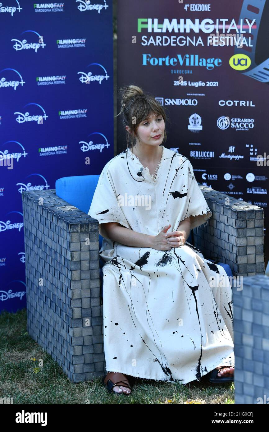 Matteo Rasero/Lapresse 22 juillet 2020 - Santa Margherita di Pula, Italie film de divertissement Italie Festival de la Sardaigne 2021 - édition 4th Photocall Elizabeth Olsen dans le cadre de la photo: Elizabeth Olsen Banque D'Images