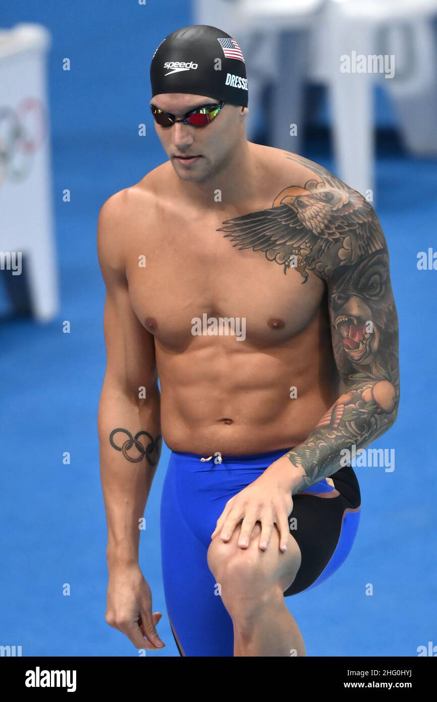 GIAN Mattia d'Alberto / Lapresse 28 juillet 2021 Tokyo Tokyo Jeux Olympiques 2020 natation dans le pic: Caleb Dressel USA Banque D'Images