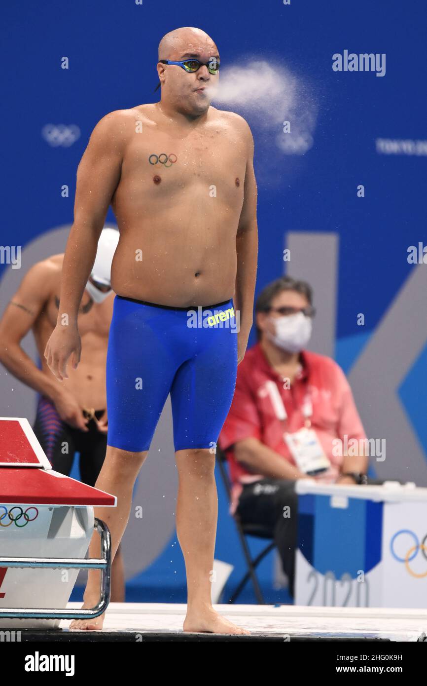 GIAN Mattia d'Alberto / Lapresse 30 juillet 2021 Tokyo Tokyo Jeux Olympiques 2020 natation dans le pic: Anwari Fahim AFG Banque D'Images