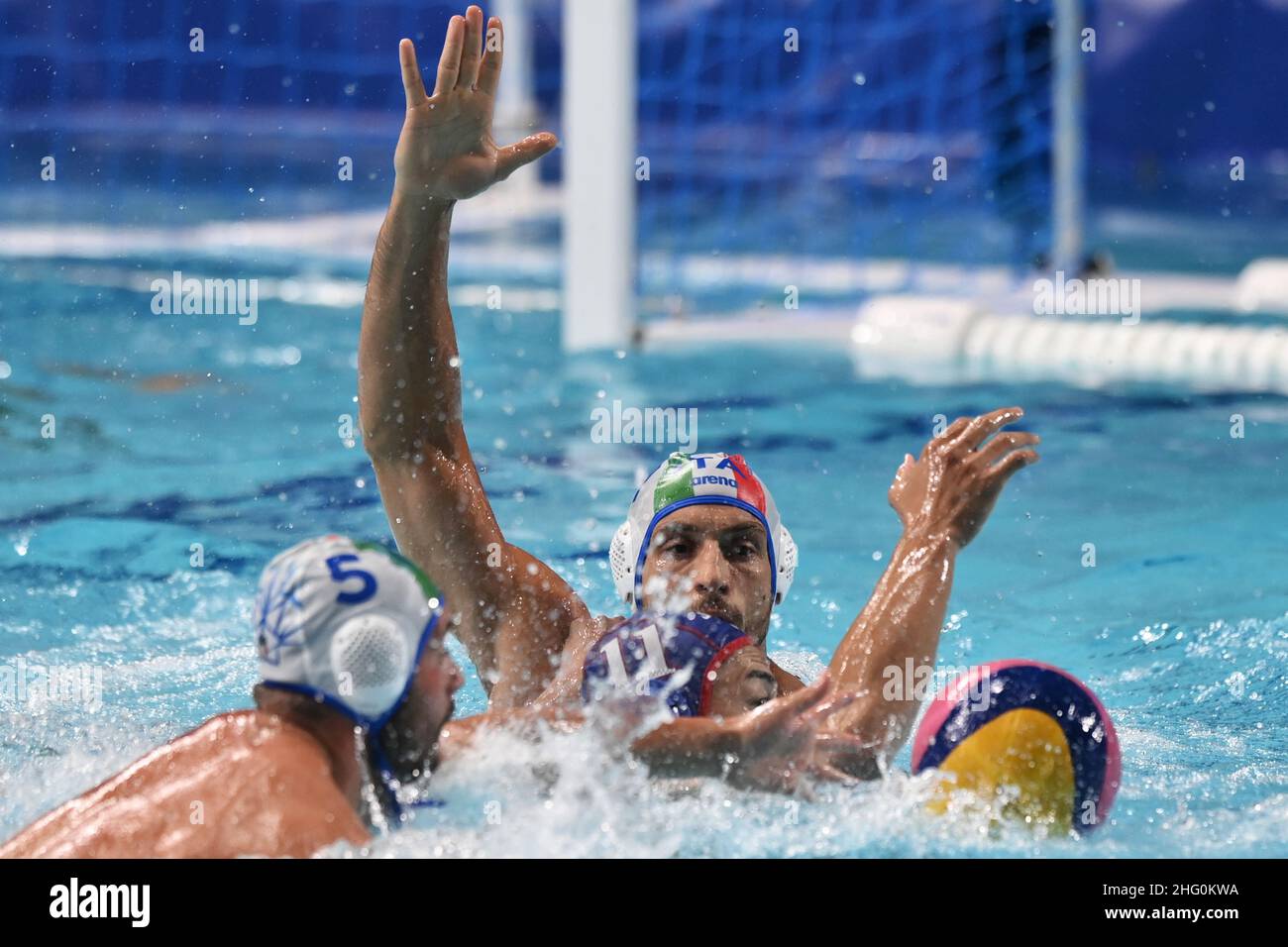 GIAN Mattia d'Alberto / Lapresse 31 juillet 2021 Tokyo Jeux Olympiques 2020 Waterpolo Italie-Japon dans le pic: Le jeu Banque D'Images