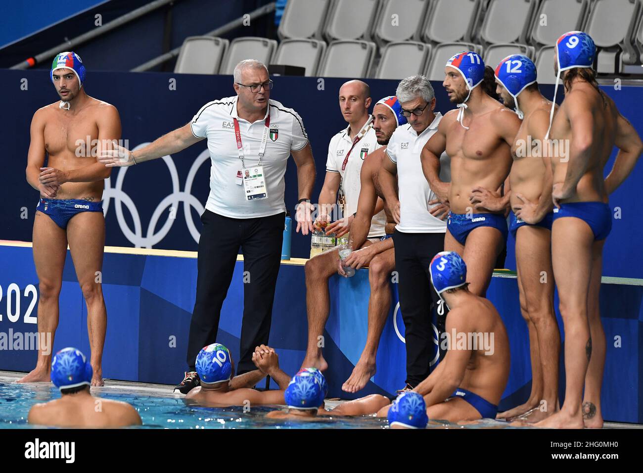 GIAN Mattia d'Alberto / Lapresse 02 août 2021 Tokyo Tokyo Jeux Olympiques 2020 Waterpolo dans le pic: Le jeu, Alessandro Campagna Banque D'Images