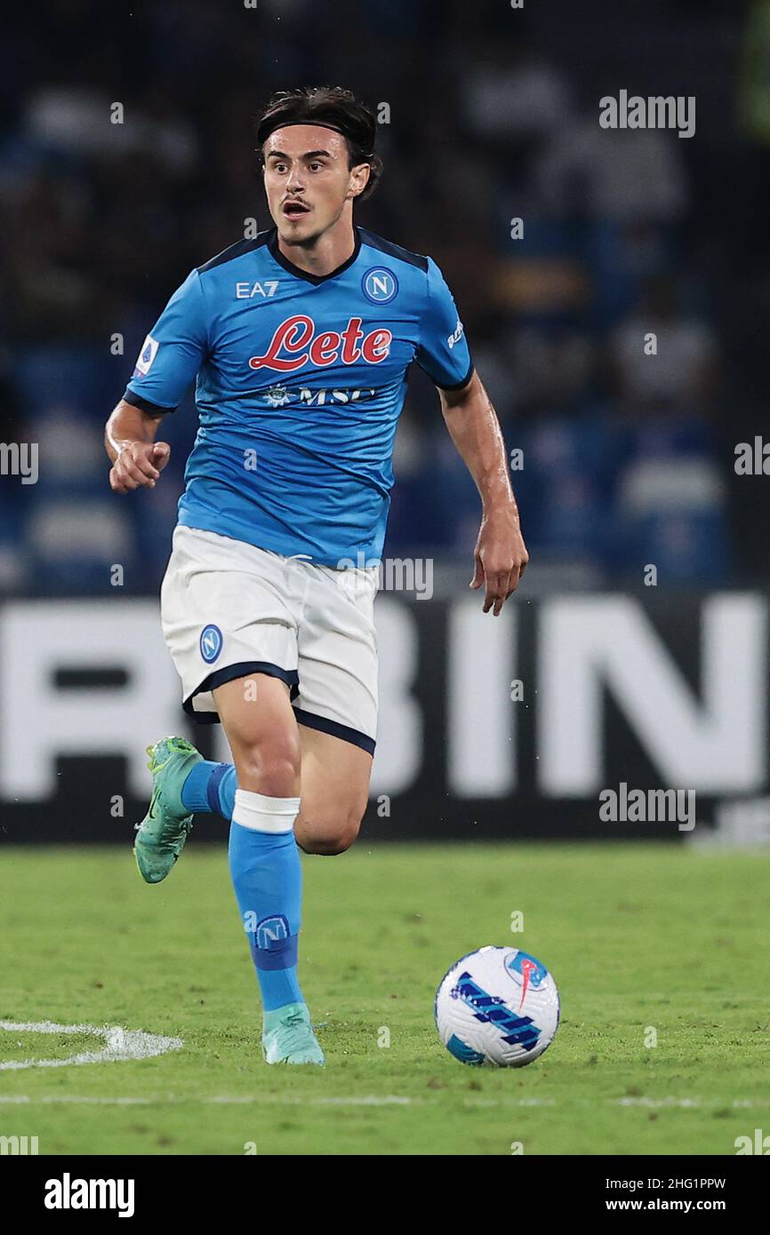 Alessandro Garofalo/Lapresse 26 septembre 2021 Naples, Italie football sportif Napoli vs Cagliari - Ligue italienne de football A TIM 2021/2022 - Stade Diego Armando Maradona.Dans la photo: Eljif Elmas (SSC Napoli); Banque D'Images