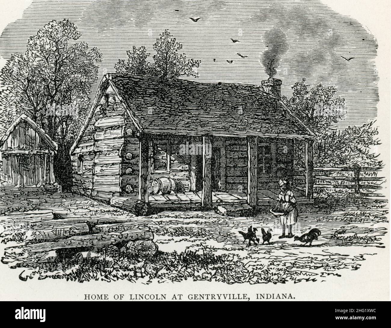 La maison d'enfance d'Abraham Lincoln à Gentryville, Indiana Banque D'Images