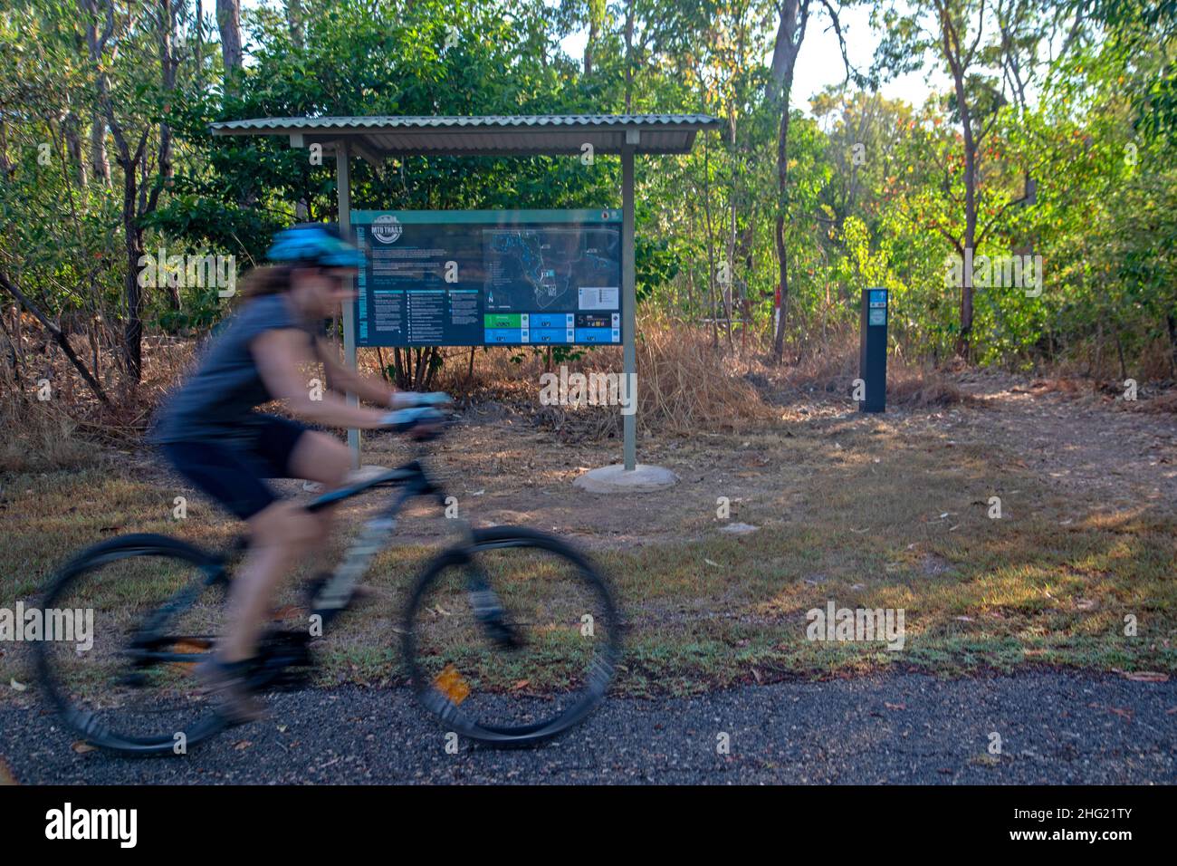 Vélo tout terrain au parc national Charles Darwin Banque D'Images